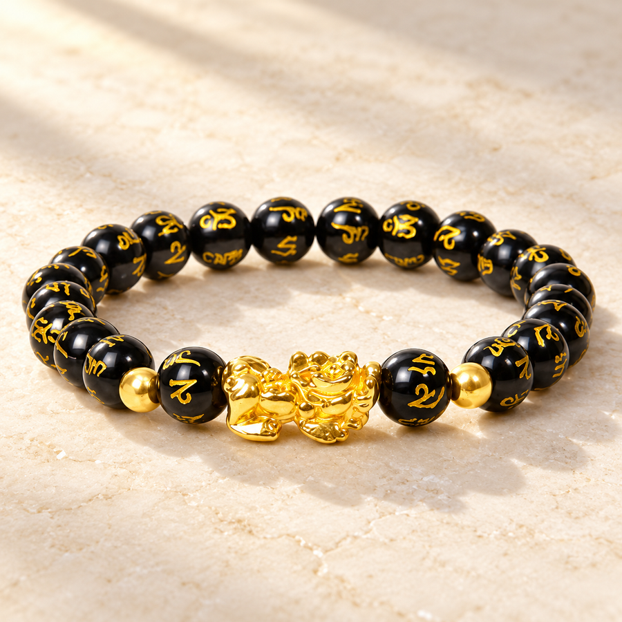 Richesse — Bracelet Pacte | Obsidienne et Pixiu