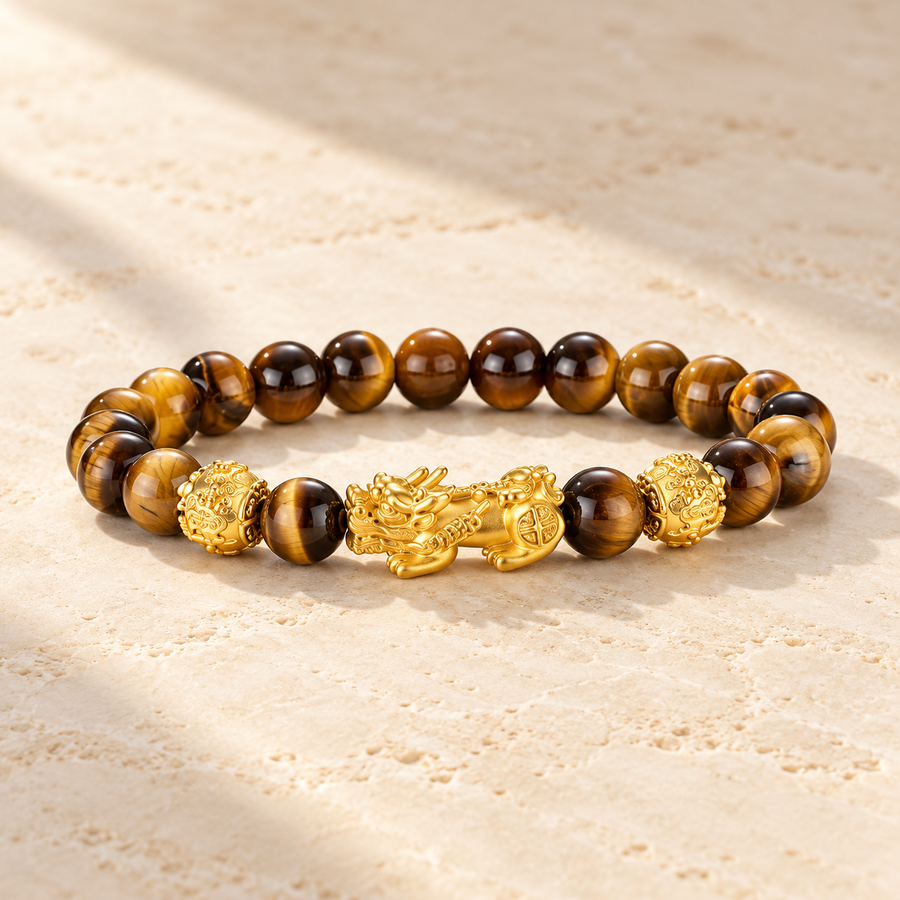 Courage — Bracelet Audace | Œil-de-tigre et Pixiu