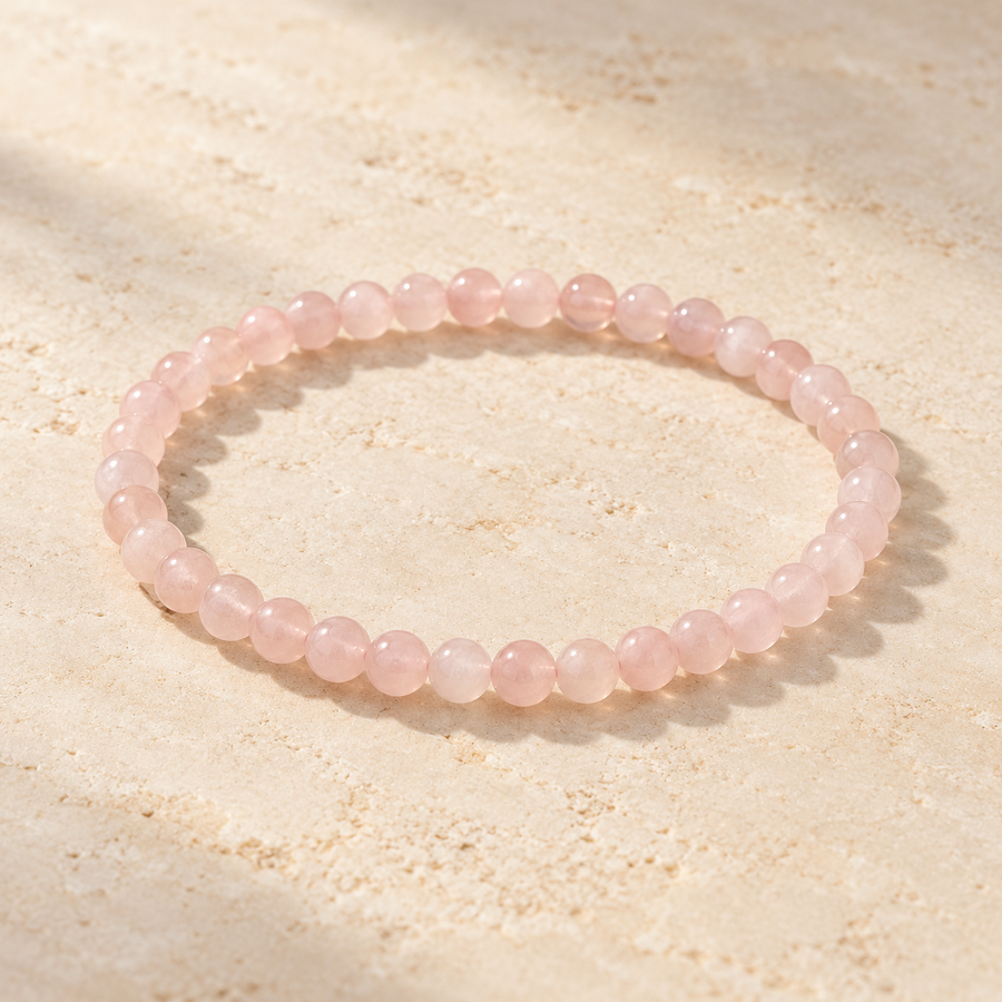 Amour — Bracelet Affinité | Quartz rose · petites perles