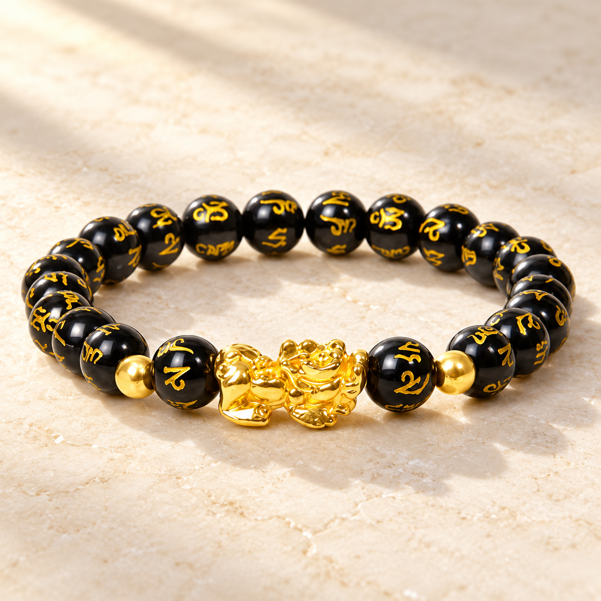 Richesse — Bracelet Pacte | Obsidienne et Pixiu