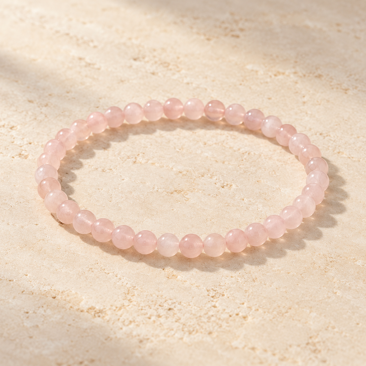 Amour — Bracelet Affinité | Quartz rose · petites perles