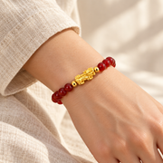 Bonne fortune — Bracelet Fortune | Agate rouge et Pixiu